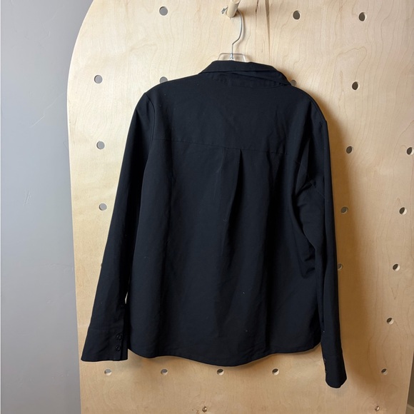 FIGS Nala Long Sleeve Scrub Polo Top in Black W21SW1056 Size XL - Picture 7 of 7